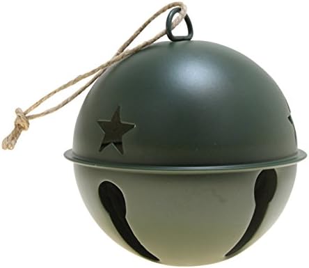 Haute Decor Jingle Bell Christmas Tree Onaments, Large Size 3.35-inch Diameter, 6-Pack - Assorted Colors (Silver/Steel, Red, & Green), Includes Hanging String Attached