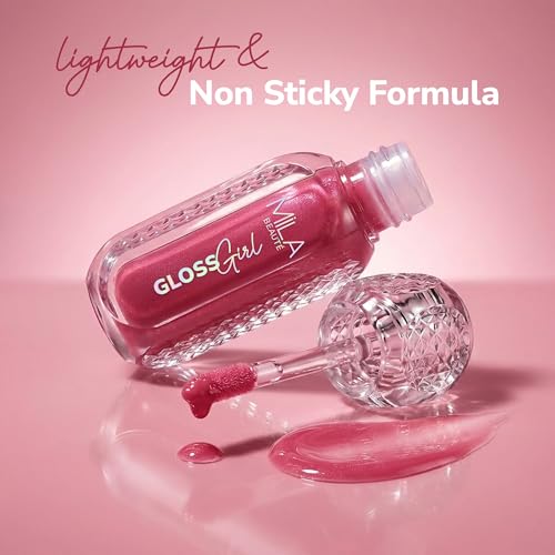 Image of MILA BEAUTE Gloss Girl Lip Gloss|Enriched With Mango Seed Butter & Hyaluronic Acid |Light Weight & Non-Sticky Formula|Gives Fuller-Lip Effect & Extra Hydration | High Shine Finish-New Era, 2.8 Ml