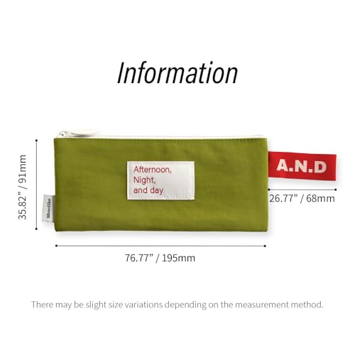 Image of Monolike Afternoon Night and Day flat pen case, Green - Pencil Pouch, Portable Pencil Bag, Pencil Case, Office Pouch case