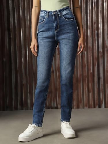 Image of High Star Women Cotton Washed Skinny fit High-Rise Casual Jeans
