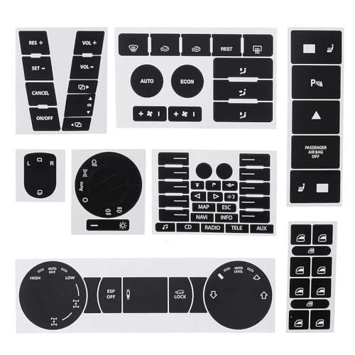 Buaak Kit de réparation pour bouton de voiture - Autocollant de réparation - Autocollant de réparation pour intérieur de voiture - Compatible avec VW...