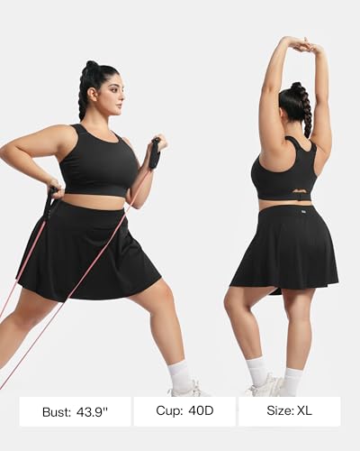 Plus Size Sports Bras Medium-High Support Adjustable Racerback High Neck Wireless Everyday Workout Running Bra for Women2