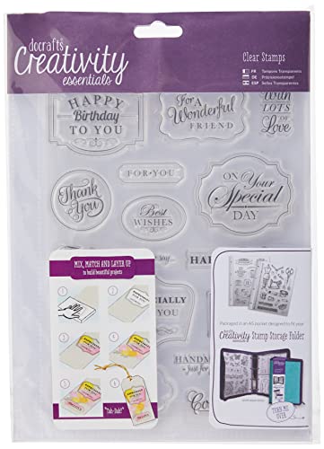 Kreativität Essentials Traditionelle Sentiment Stempel Set, transparent, A5, 18-TLG.