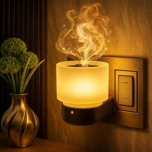 Image of Electric Kapoor Dani Diffuser with Night Lamp | Plug-in Camphor Diffuser for Pooja Room Home Office | Flameless Smoke-Free Aroma Burner | Incense Holder | Compatible with Camphor Essential Oils
