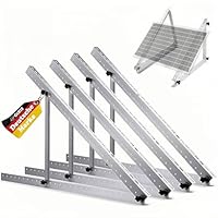 GLIESE Solarmodul Halterung 114cm,Solarmodule Montageset Aufständerung 0°-90°,Photovoltaik Halterungen, für 100W-600W Flachdach Wandmontage Photovoltaik Balkon (2 Paare ) 45 Zoll Solarpanel Halterung