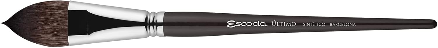 Escoda Ultimo Series 1523 Artist Watercolor and Acrylic Paint Brush, Synthetic Squirrel, Flat Filbert, Size 1/2 inch