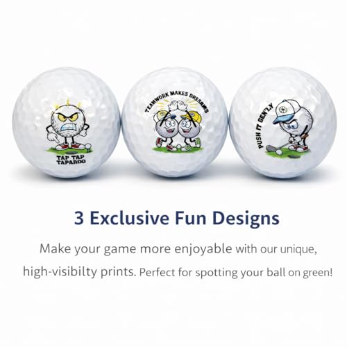 MiracDan Funny Golf Balls 3 Pack – Novelty Golf Balls with Surlyn Shell, Durable & Playable, Humorous Golf Gifts for Men, Joke Golf Ball for Fun Rounds - Image 2