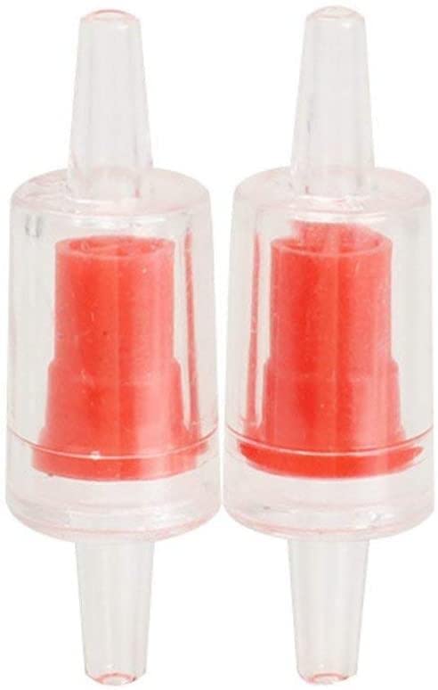 Backflow Prevention Valve Aquarium Check Bubble Air Pump Valve for Fish Tank 6 Pieces Red