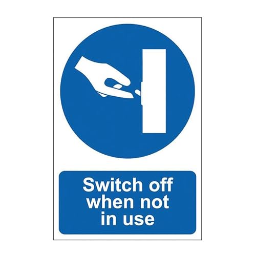 Tin sign vintage SWITCH OFF WHEN NOT IN USE Plaque Poster for Bar Pub Beer Home Garage Man Cave Wall Decor 12x8 Inch