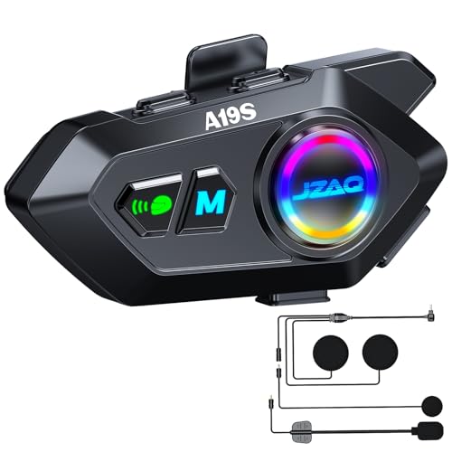 Image of Motorcycle Helmet Bluetooth Headset Speakers Helmet Intercom - 2 Rider Automatic Answer Music Control Earphone,120 Hours Playing time High Sound Quality System 1000mAh IP7 Waterproof