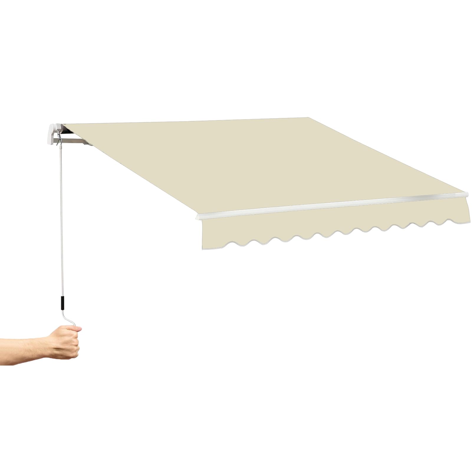 LWJSOCP Retractable Outdoor Awning 4x1.5/4x2/4x2.5/4x3m - Waterproof Manual Patio Shade for Balconies, Windows, Doors, Yards - Ideal Sun Protection & UV Blocker Solution