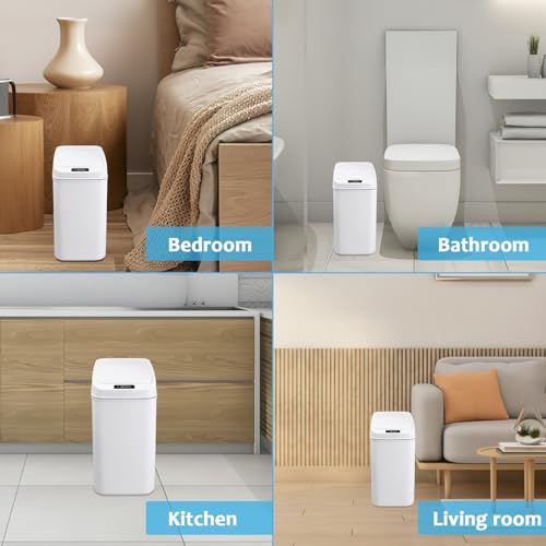3 Canecas de Basura Automáticas Táctiles Blanco miniatura 7