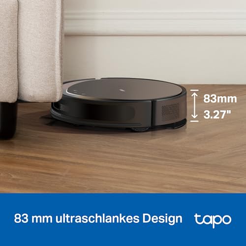 Tapo RV20 Max Plus Saugroboter mit Wischfunktion und automatischer Absaugstation, 5300Pa Ultra-Starke Saugkraft, 83 mm Ultra-schlank, kompatibel mit Alexa & Google Assistant Sprachsteuerung, App – Bild 6