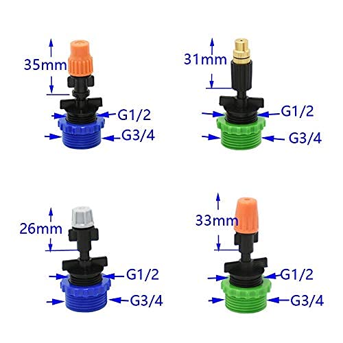 TKSE Messing-Nebelsprühdüse G1/2'' – Einstellbarer Sprühkopf Für Gartenbewässerung, Rasen & Pflanzen