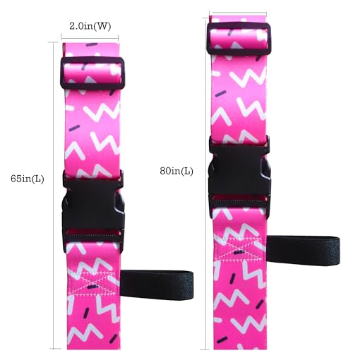 Image of Luggage Straps for Suitcases TSA Approved Easy Pack Organized Suitcase Strap, Luggage Strap, Luggage Belt Strap, Bag Straps for Luggage. Buckle Straps Travel Accessories (Pink)