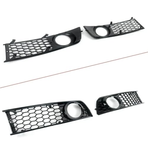 Grille antibrouillard de remplacement pour calandre avant A4 B6 ensemble complet noir brillant
