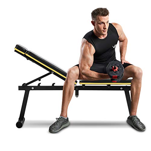 ZENOVA Weight Bench , Adjustable Workout Bench for Full Body Exercise, Utility Exercise Bench Fast Folding for Strength Training