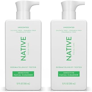 Sensitive Face Wash, Spa Day Every Day Facial Cleanser (2 Pack) | Daily Face Cleaner with Aloe and Vitamin B3, Unscented, 12 fl oz