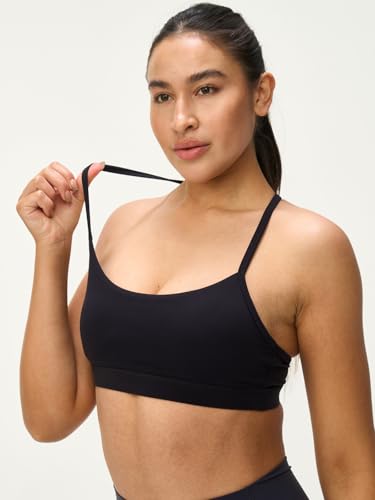 Image of Womens Y Back Padded Sports Bra Strappy U Neck Butter Soft Low Impact Workout Bras Yoga Pilates Walking