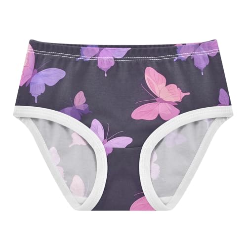 Pink Purple Butterflies Black Little Girl Panties Girls Underwear Toddlers Cotton Bright Kids Briefs Undies 2t