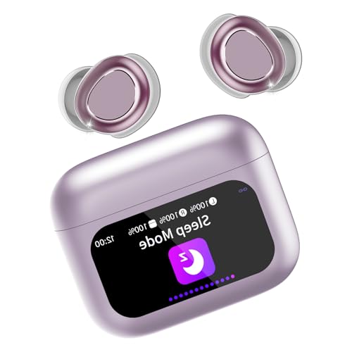 ZYHKON Sleep Earbuds Light-Weight Headphones, 48H Playtime with Charging Case, Mini Sleep Headphones Bluetooth in Ear Small Design for Side Sleepers, Darkpurple