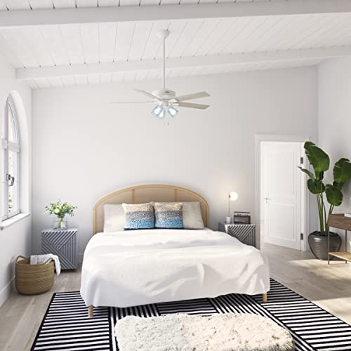 Hunter Fan Company, 50854, 52 inch Whittier Matte White Ceiling Fan with LED Light Kit and Pull Chain - Image 4