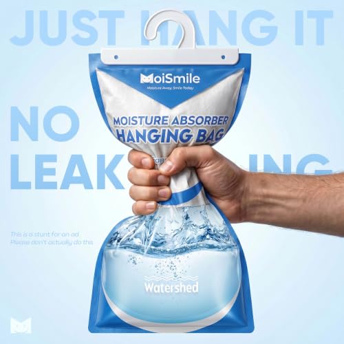 Image of Hanging Moisture Absorbers 3 Pack Net Wt. 17.5oz /Pack, Fragrance Free Closet Dehumidifier Bags, Odor Eliminator & Humidity Absorber, Humidity Packs for Bathroom, Bedroom, Basement, Car, RV & Boat
