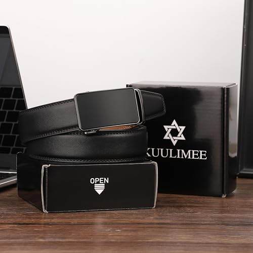 Image of Men's Belt, Ratchet Dress Casual Belt with Adjustable Automatic Buckle Trim to Fit