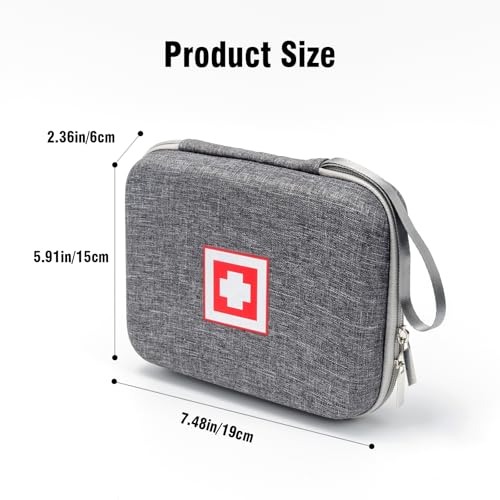 Image of Protective Carrying Case for Portable Nebulizer, Travel Medical Bag with Hard Shell for Inhaler Spacer, Masks, Emergency Medicine Storage Bag with Asthma Alert Tag, Medical Card and Carabiner (Gray)
