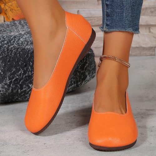 Round Toe Women Flat Shoes Slip on Dress Ballet Flats Shoes Women Comfort Solid Flat Shoe Close Toe Slingback Work Moccasins Comfortable Lightweight Breathable Going Out Footwear4