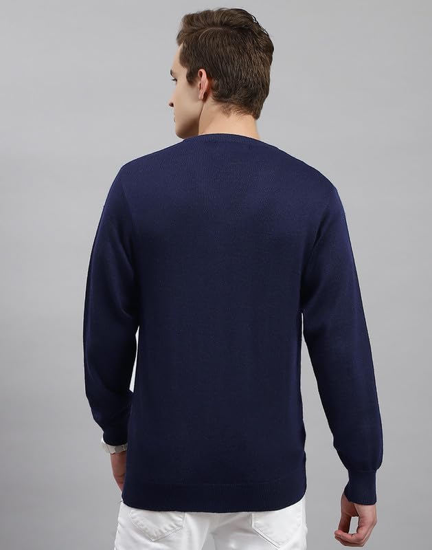 Image of Monte Carlo Shell Solid V Neck Pullover | Warm Woolen Pullover for Men | Soft Comfortable Knitted Winter Wear Sweater for Men's