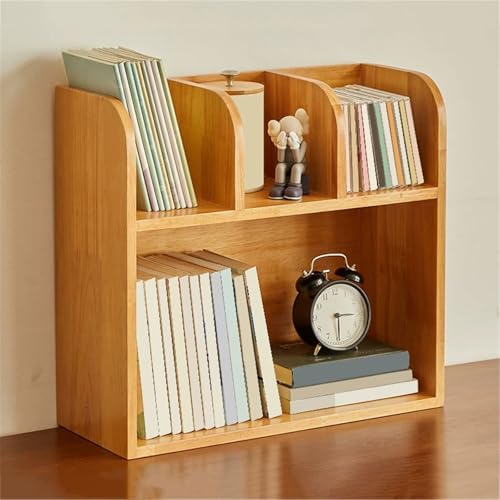Estantería de sobremesa de madera y estante almacenamiento para organizar la oficina en casa 6