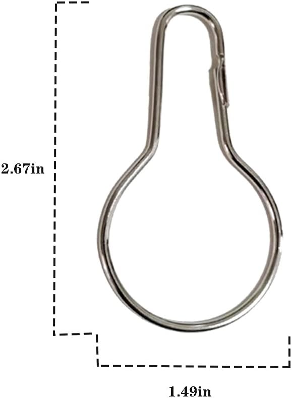 Shower Curtain Hooks, Rust-Resistant Shower Hooks, Decorative Metal Shower Curtain Rings, Easy-to-Install Bathroom Curtain Hooks for Shower Curtain, Curtain Rods, Shower Curtain Liner (200 PCS)