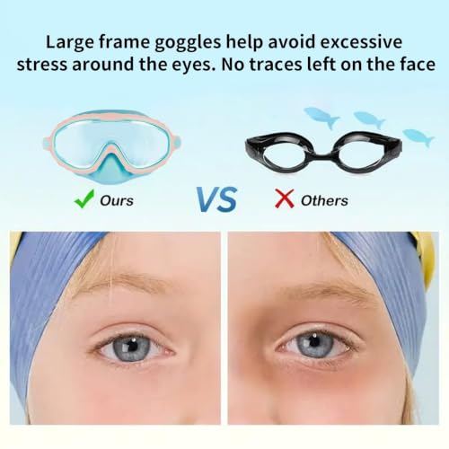 Lentes natación ajustables irrompibles para niños en la playa, el lago o sesiones de snorkel 4
