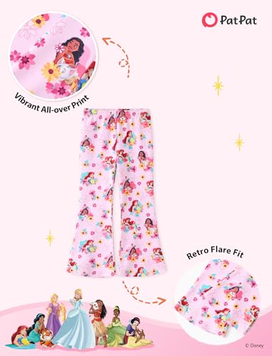 Image of Disney Frozen Princess Minnie Stitch Girl Clothes Long Sleeve Knot Front Sweatshirt Flare Pants Fall 2 Piece Outfit 2-9Y