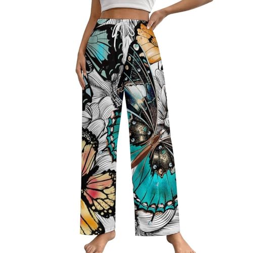 Pantalon de pyjama femme motif papillon douceur et légèreté pour des nuits sereines