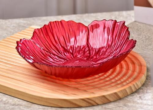 Frutero de cristal nórdico moderno con forma de flor nacarada, grande, decorativo, para uso doméstico, color