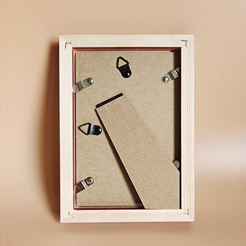 Image of 4x6 Picture Frames RED Solid Wood Frame, Plastic Panel (Film Needs to be Removed) Table or Wall.Front Window Opening 3.5x5.5 inch.