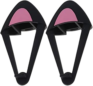 1 Pair Silicone Cat Ears Over-Ear Headsets Cute Decoration Adjustable Straps Attachment Accessory for Video Live Gaming Headphones Black