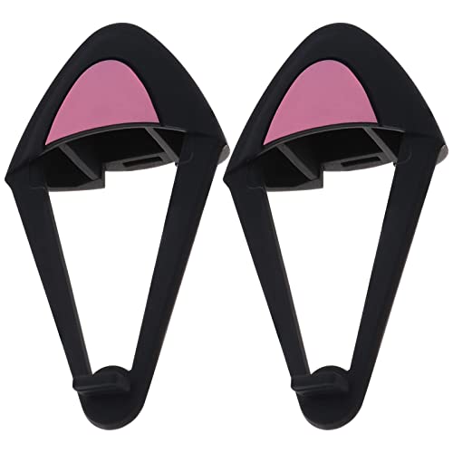 Create idea 1 Pair Silicone Cat Ears Over-Ear Headsets Cute Decoration Adjustable Straps Attachment Accessory for Video Live Gaming Headphones Black