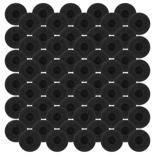 50PCS 0.7" Fundas de Espuma para Auriculares, Cubiertas de Esponja para Oreja, 18mm, Color Negro
