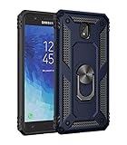 Galaxy J3 Star/J3 2018/J3 Orbit/J3 Achieve/J3 Prime 2/J3 Emerge 2018/J3 Eclipse 2/Sol3/J3 Aura Case,SUSAA 360 Degree Metal Ring Holder Kickstand Phone Case Cover for Samsung J3 2018 Navy Blue