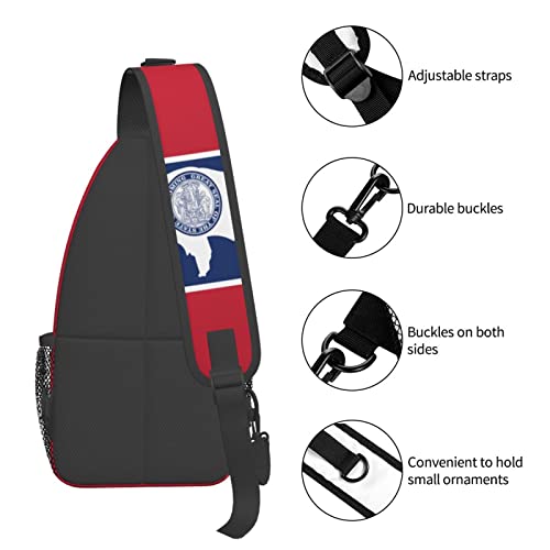 Mochila tipo bandolera unisex negra para uso diario miniatura 6