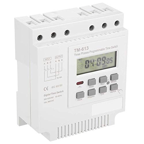 Programadores Electricos Relé de tiempo, TM-163 Trifásico 380V Smart Digital 17 Configuraciones de encendido/apagado Control programable semanal...