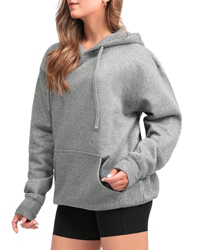 Aon's High Natural Cotton Blend Hoodies For Women: More Breathable & Appealing Modern Fit Sweatshirt Sweaters, Graphite, Small