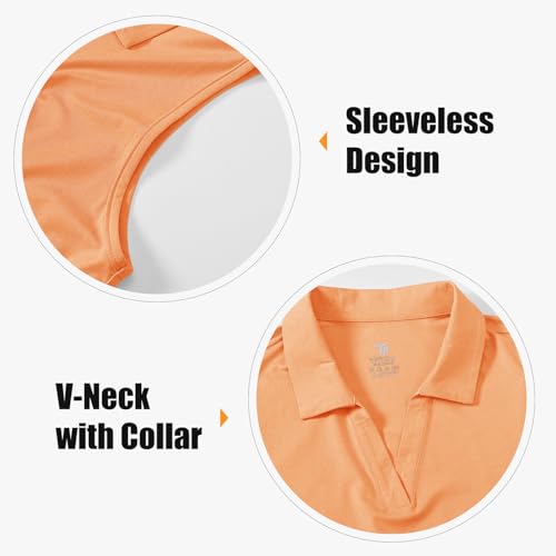 Image of BGOWATU Women's Sleeveless Golf Polo Shirts Collared V Neck Tennis Tank Tops UPF 50+ Quick Dry Lightweight
