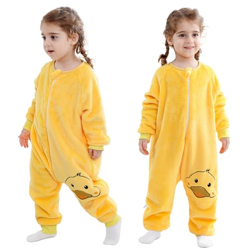 Image of MICHLEY Flannel Sleeping Sack,Baby Sleeping Bag Wearable Blankets 9M-6Y | Toddler Clothes,Unisex Pajamas, Long Sleeve,Zipper, For Autumn Winter,Suitable Girls And Boys,Warm & Breathable