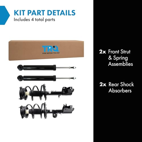 Image of TRQ Front and Rear Complete Strut Assembly & Shock Absorber Kit Complete Strut & Coil Spring Assembly Compatible with 2014-2019 Infiniti QX60 2013-2020 Nissan Pathfinder