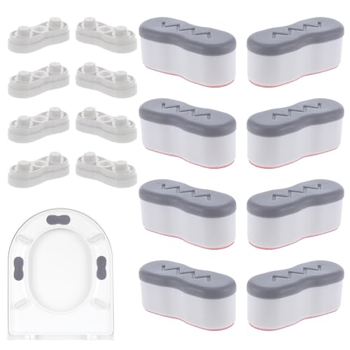 8Pcs Bidet Height-increasing Pads Toilet Seat Risers Toilet Lid Rubber Bumpers with 2 Heights...