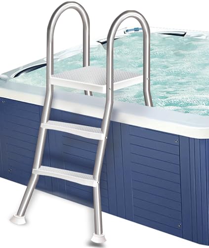 Escalera para piscina elevada de 4 peldaños 53 in